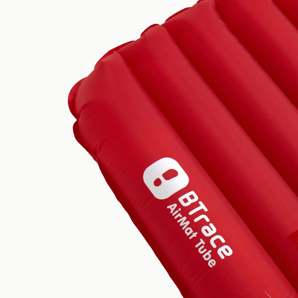 Ковер надувной утеплённый BTrace AirMat Tube (183*51*8см, Красный)